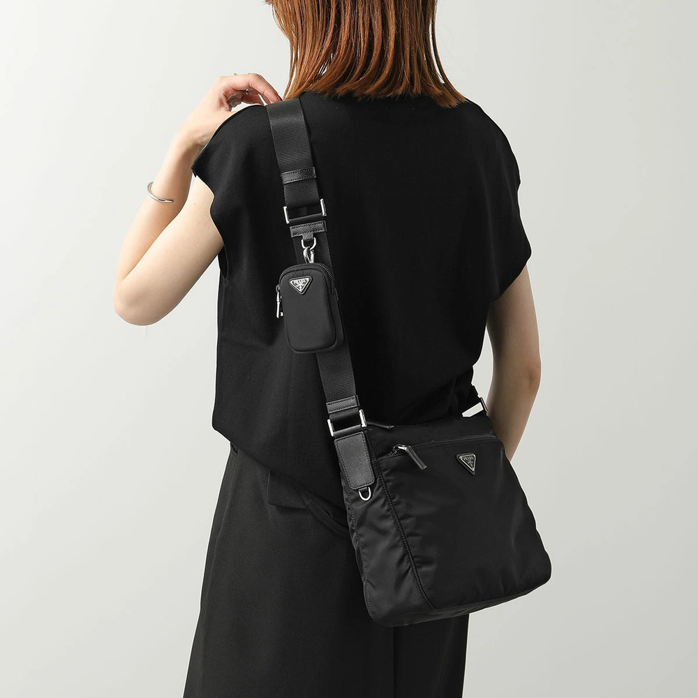 Prada Re Bag Triangle Nero Pouch Clutch Shoulder Black